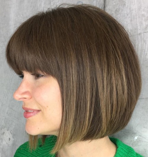 A Line Bob With Bangs