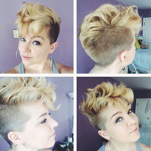 curly pixie hairstyle with side undercut
