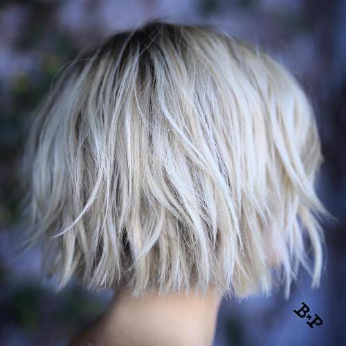 Short Blonde Bob With Layers