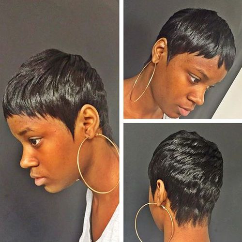 short sleek hairstyle for black women